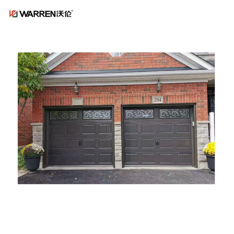 Warren 11x8 Black 2 Car Garage Door With Windows for Sale