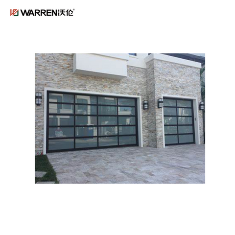 Warren 4x6 Black Glass Panel Garage Door With Arched Windows