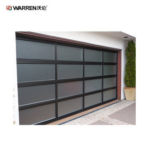 Warren 4x6 Black Glass Panel Garage Door With Arched Windows