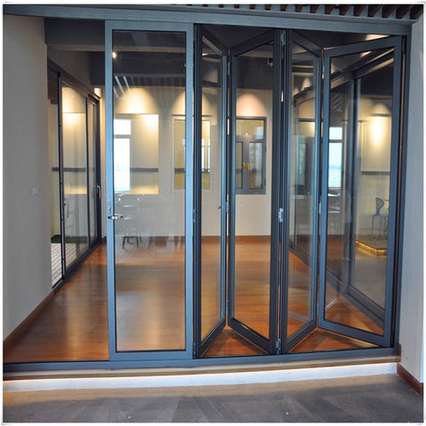 Beautiful accordion glass bi fold doors aluminium folding patiodoor with safety glass