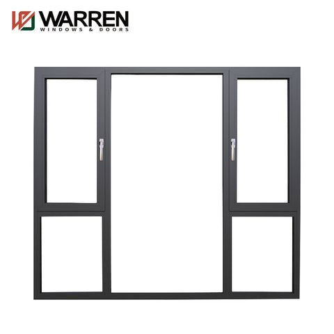 Warren Hot Sale Narrow Frame Large Glass Windows Residential Villa Slimline Aluminium Windows Double Glazed
