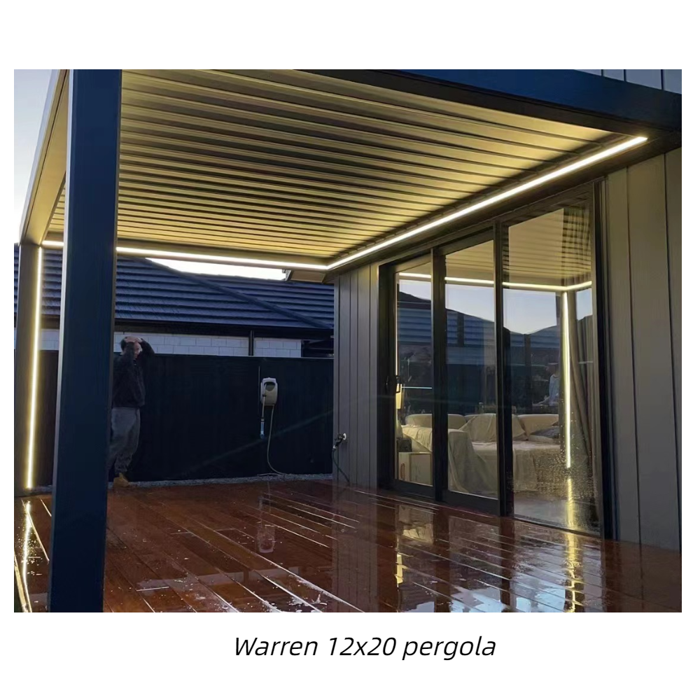 Warren 12x20 pergola plans for outdoor garden louvered gazebo