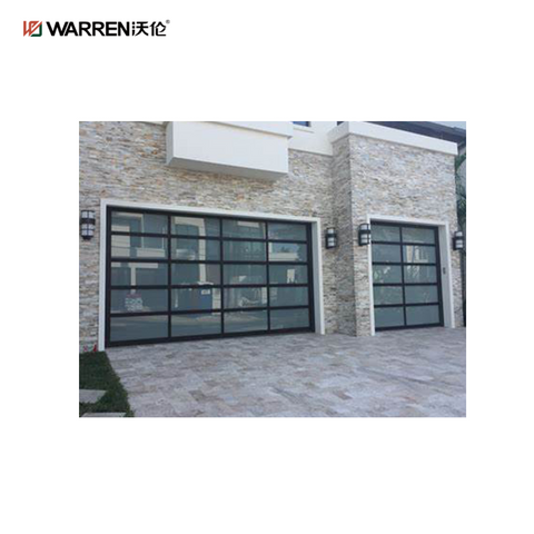 Warren 10x9 Black Aluminum Garage Door With Side Windows