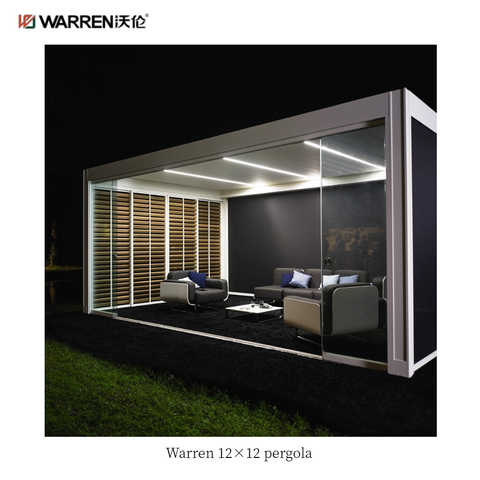 Warren 12x12 patio adjustable pergola with aluminum louvered roof