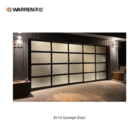 Warren 11x8 Black 2 Car Garage Door With Windows for Sale