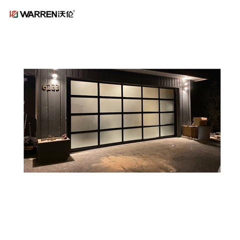 Warren 11x12 Glass Black Garage Door With Windows on Side of Garage