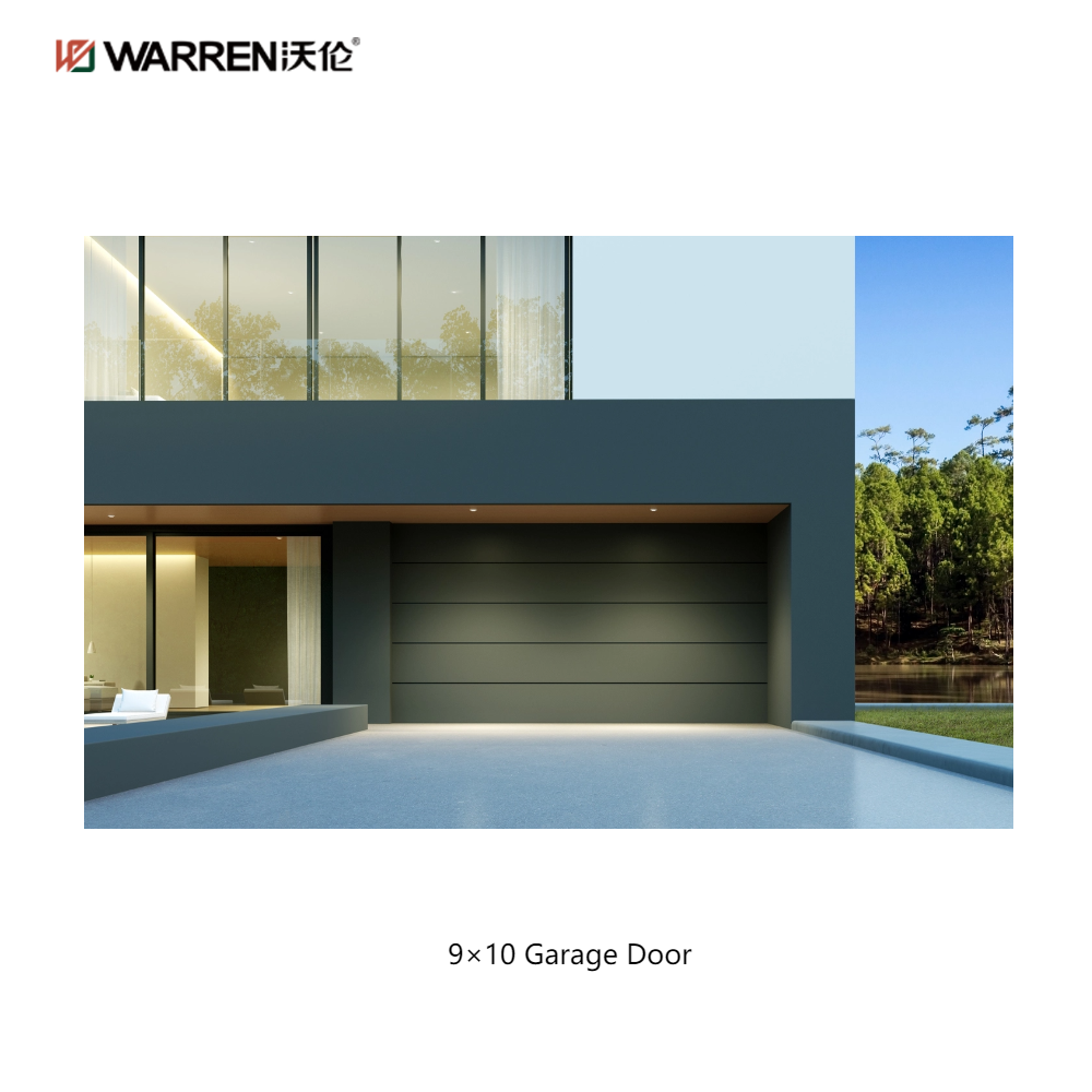 Warren 9x10 Black Aluminum and Glass Garage Door With Full View Doors