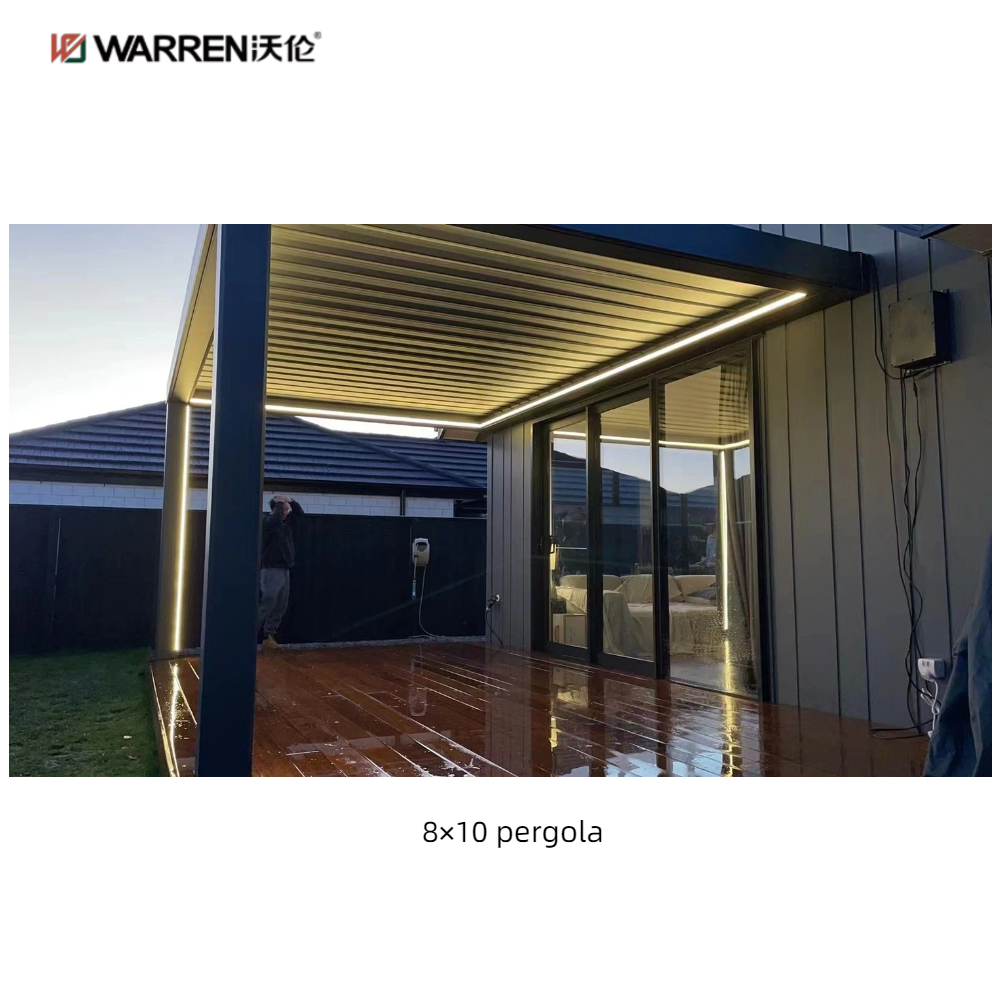 Warren 8x10 Deck Gazebo Aluminium Pergola with Louvered Roof