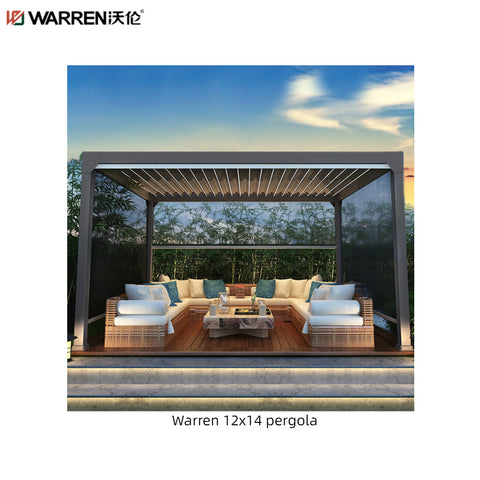 Warren 12x14 Aluminum Pergola With Outdoor Waterproof Louvered