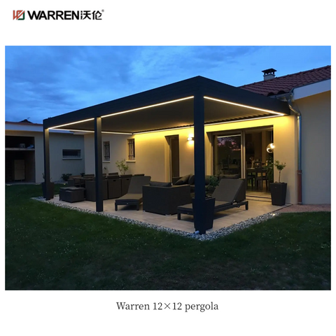 Warren 12x12 patio adjustable pergola with aluminum louvered roof