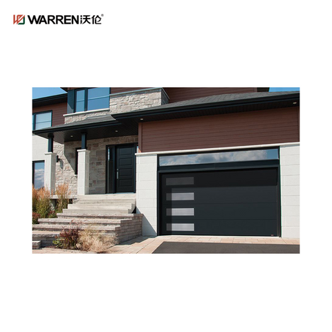 Warren 10x9 Black Aluminum Garage Door With Side Windows