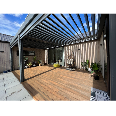 Warren 10x20 metal pergola with louvered roof gazebo