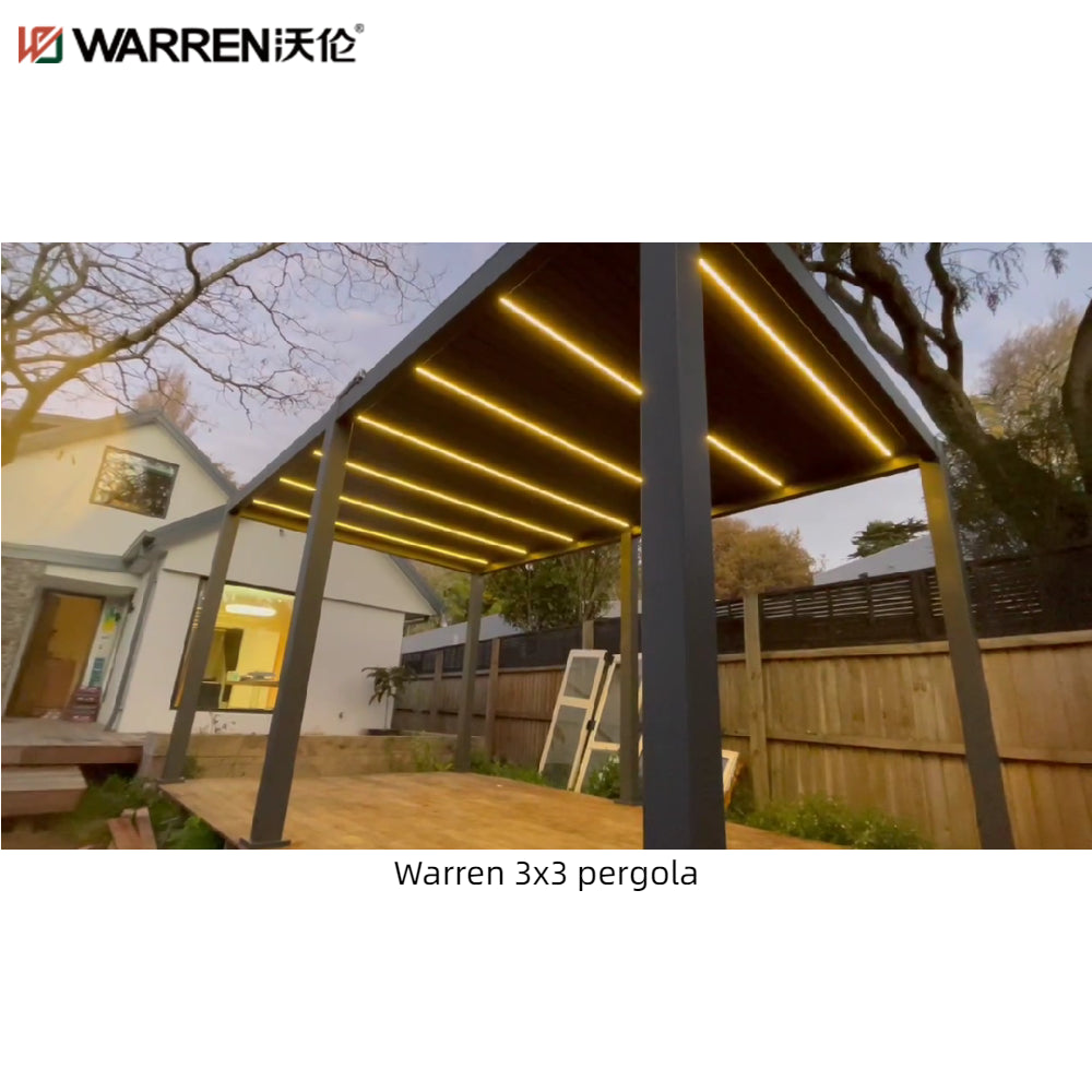 Warren 3x3 Metal Pergola With Aluminum Canopy Waterproof Roofing