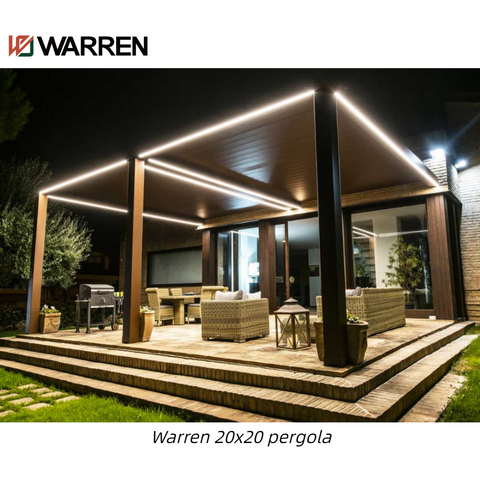 Warren 20x20 aluminum louvered pergola with gazebo canopy