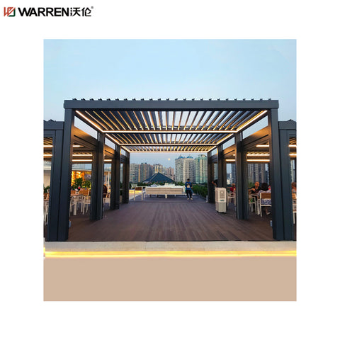 Warren 12x14 Aluminum Pergola With Outdoor Waterproof Louvered