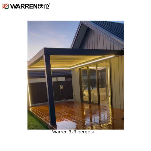 Warren 3x3 Metal Pergola With Aluminum Canopy Waterproof Roofing