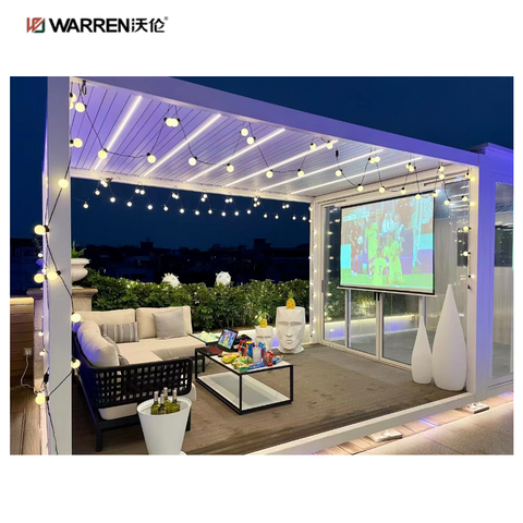 Warren 8x10 Deck Gazebo Aluminium Pergola with Louvered Roof