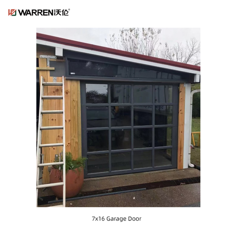 Warren 7x16 Double Garage Electric Door Glass Garage in House