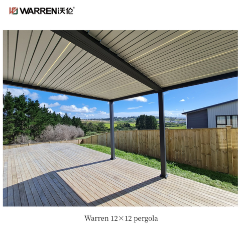 Warren 12x12 patio adjustable pergola with aluminum louvered roof