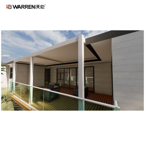 Warren 8x10 Deck Gazebo Aluminium Pergola with Louvered Roof