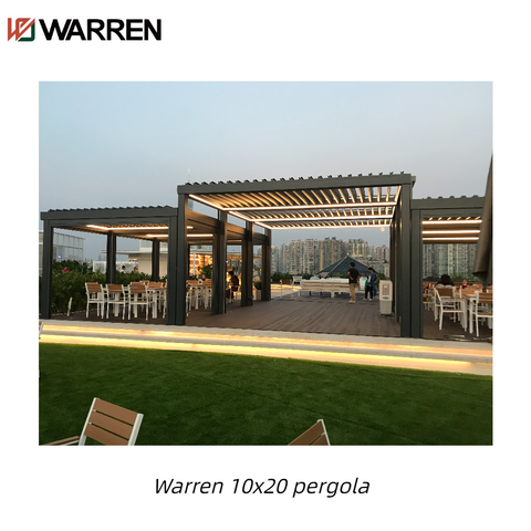 Warren 10x20 metal pergola with louvered roof gazebo