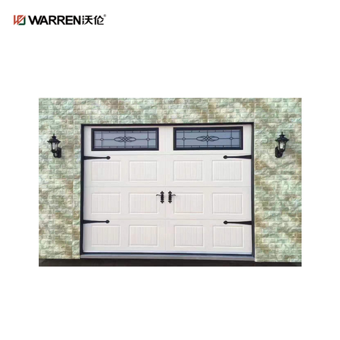 Warren 9x8 Double Garage Door Black With Frosted Windows