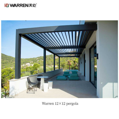 Warren 12x12 patio adjustable pergola with aluminum louvered roof