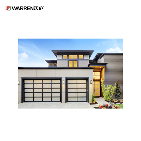 Warren 10x15 Black Garage Door With Side Windows for House