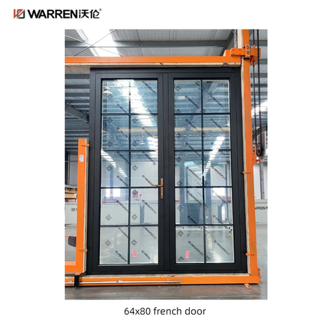 Warren 64x80 Modern Interior French Doors with Glazed Interior Door