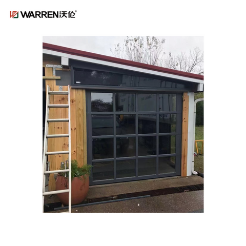 Warren 8x18 Black Single Car Garage Door With Windows