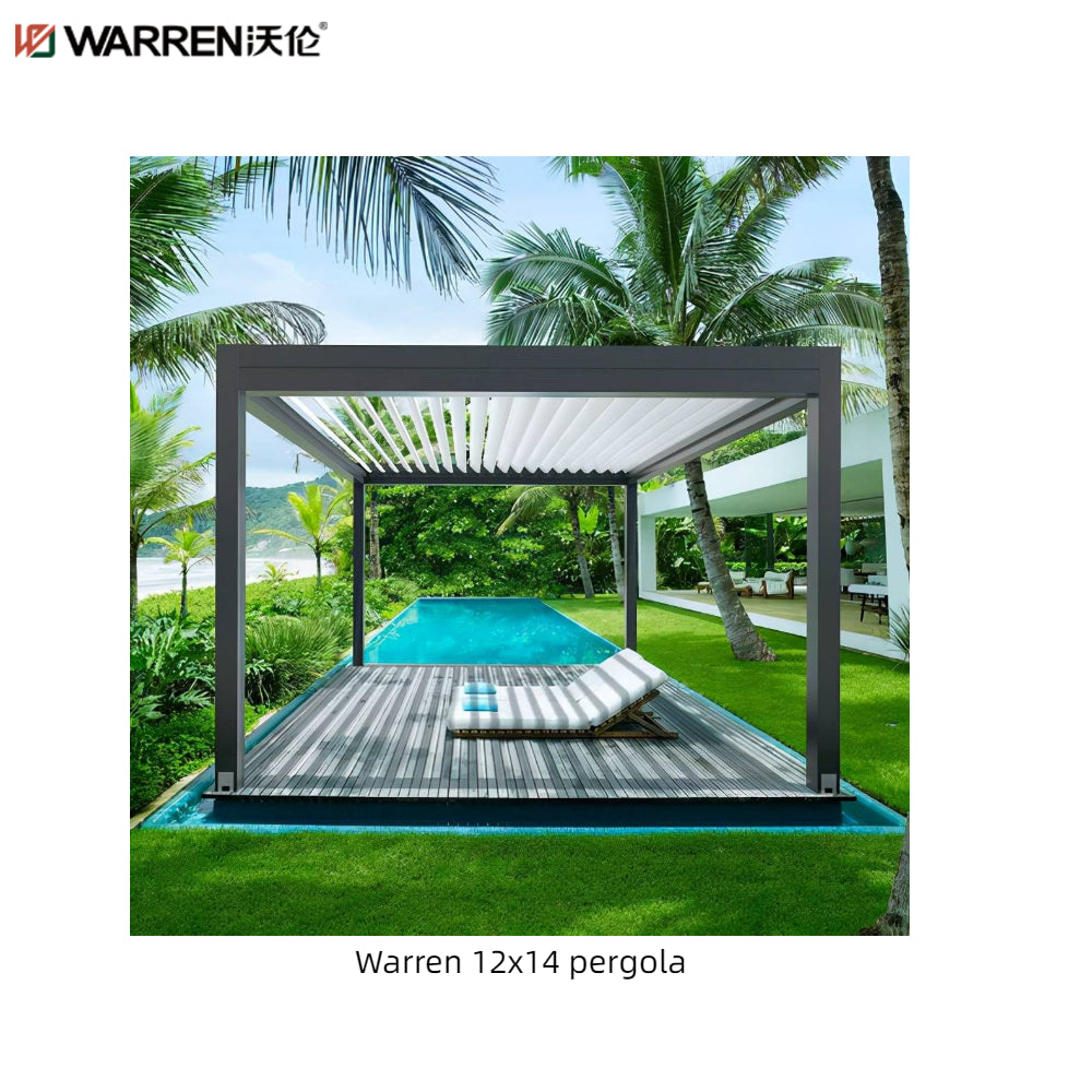 Warren 12x14 Aluminum Pergola With Outdoor Waterproof Louvered