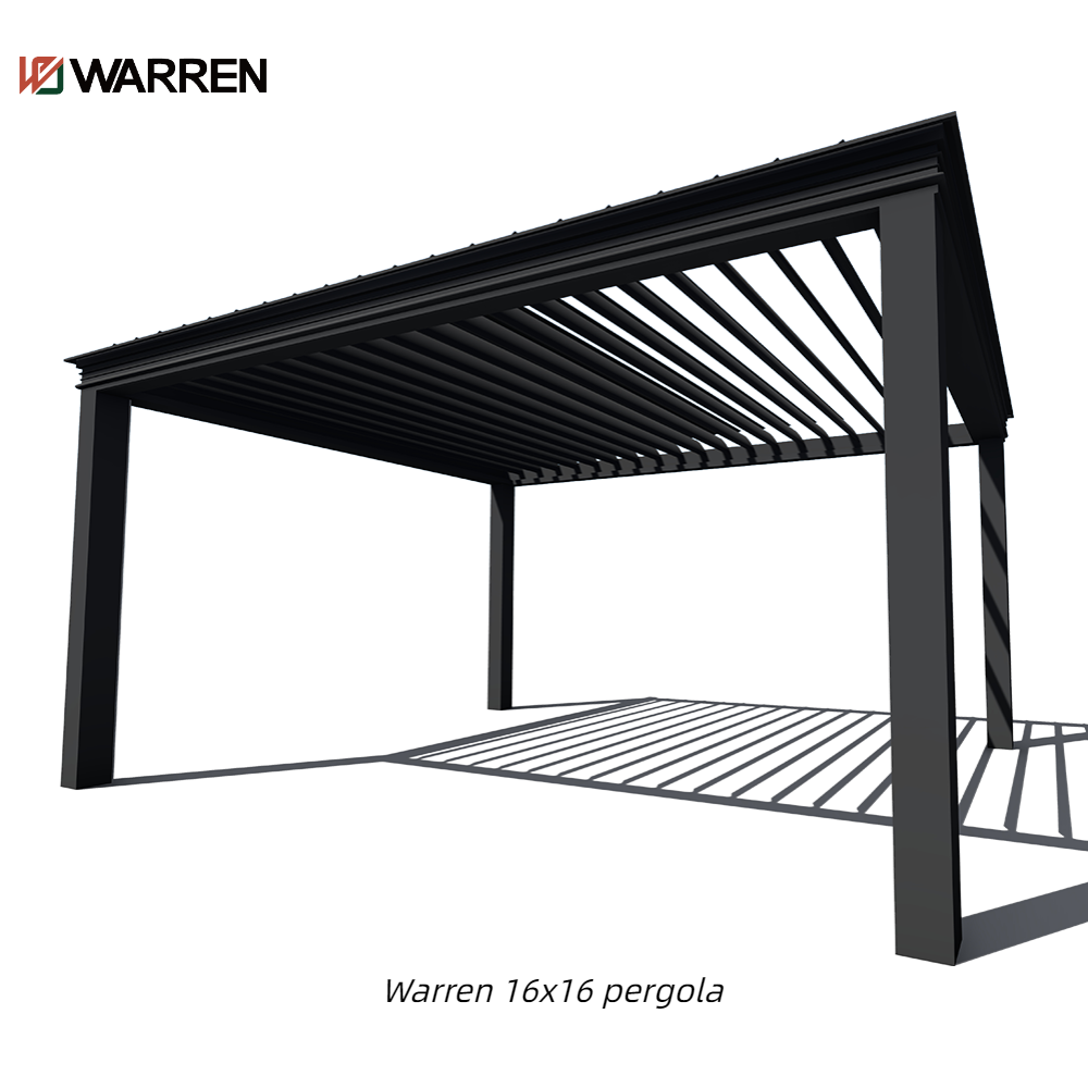 Warren 16x16 aluminum louvered pergola with outdoor metal gazebo