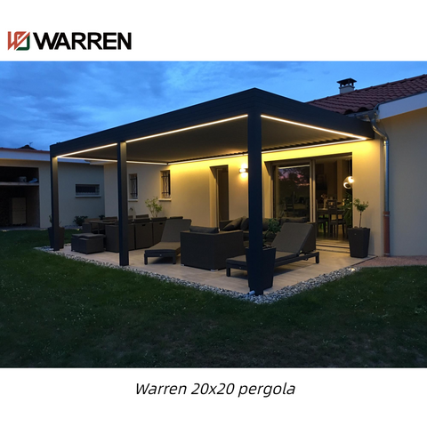 Warren 20x20 aluminum louvered pergola with gazebo canopy
