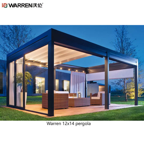 Warren 12x14 Aluminum Pergola With Outdoor Waterproof Louvered