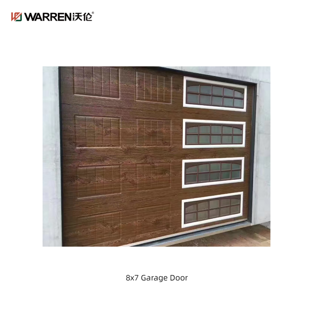 Warren 8x7 Single Garage Door Black With Glass Roller Doors