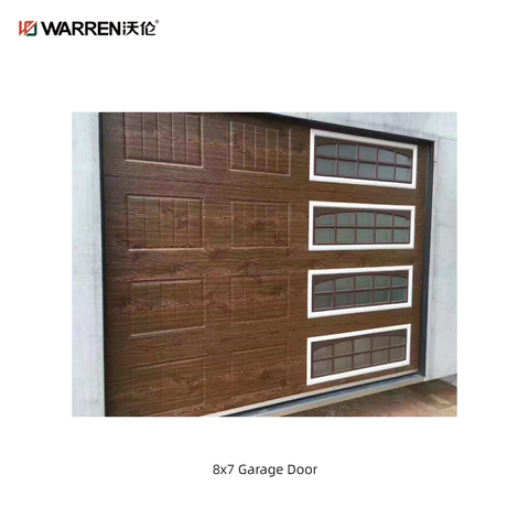 Warren 8x7 Single Garage Door Black With Glass Roller Doors