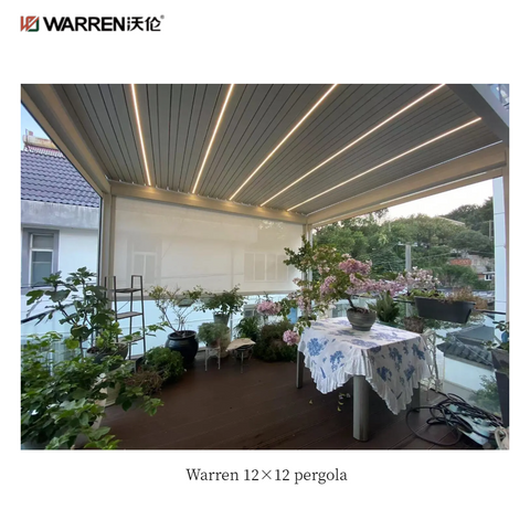 Warren 12x12 patio adjustable pergola with aluminum louvered roof
