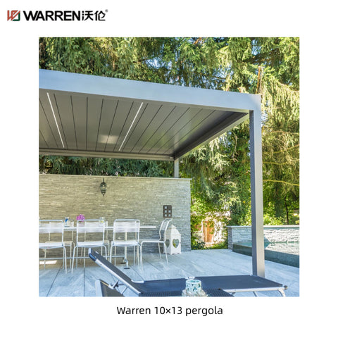 Warren 10x13 flat top pergola with aluminum alloy louvered roof