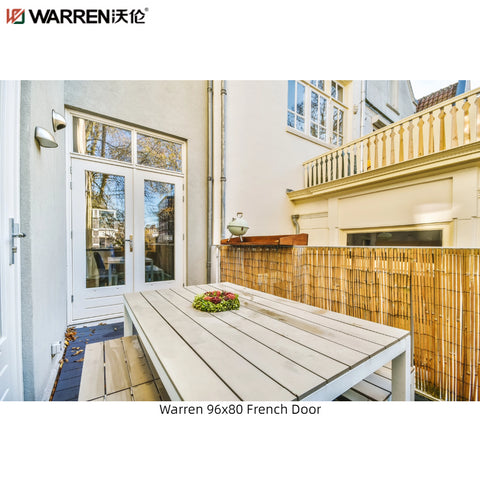 Warren 96x80 Interior Black Metal French Doors With Inside Double Doors