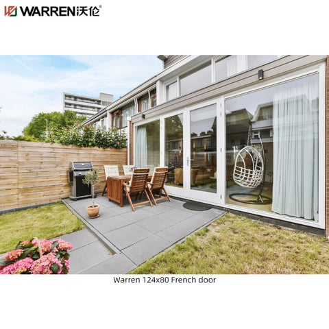 Warren 96x80 Interior Black Metal French Doors With Inside Double Doors