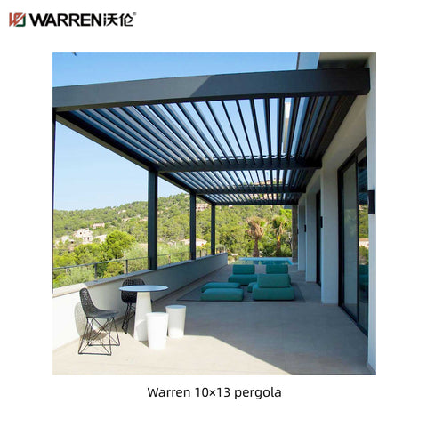 Warren 10x13 flat top pergola with aluminum alloy louvered roof