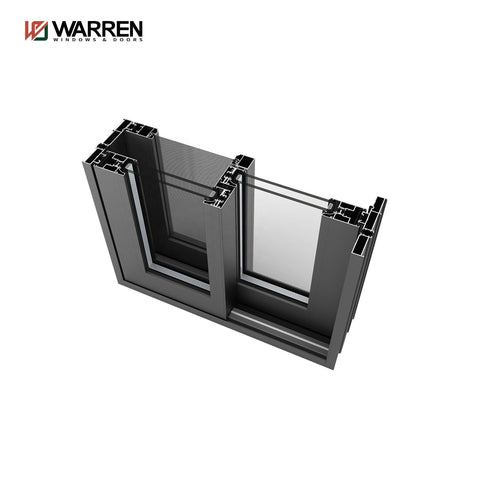 Warren black series 115*30 door aluminium sliding door integrative double glass for sale