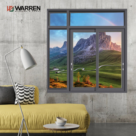 Warren Aluminum Sliding Windows And Doors Sound Proof Aluminium 3 panels Sliding Window