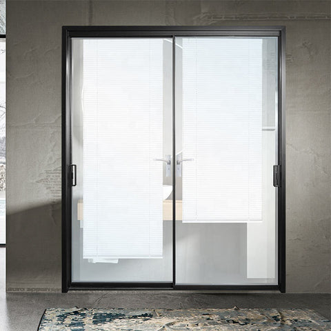 Warren black series 115*30 door aluminium sliding door integrative double glass for sale