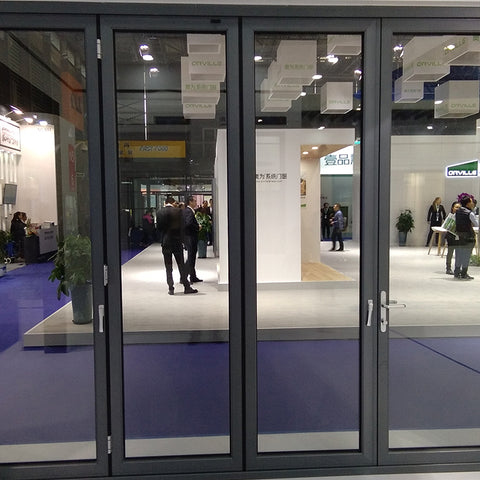 Beautiful accordion glass bi fold doors aluminium folding patiodoor with safety glass