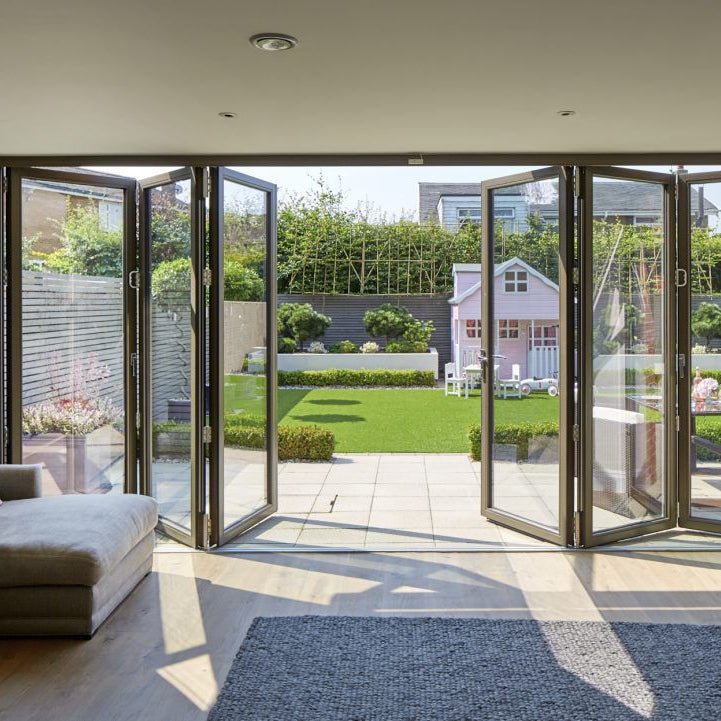 Beautiful accordion glass bi fold doors aluminium folding patiodoor with safety glass