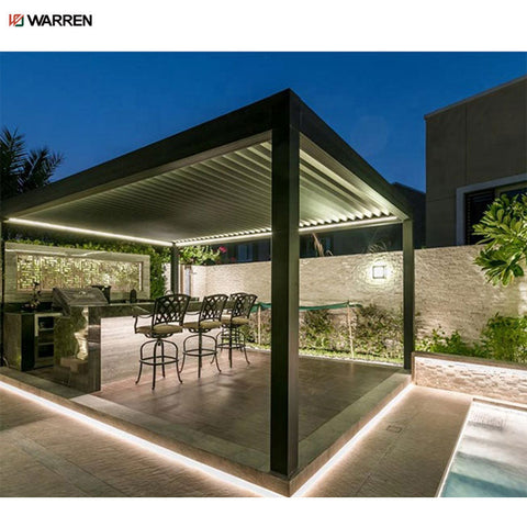 Warren aluminum techos para patios retractable louvred roof pergola