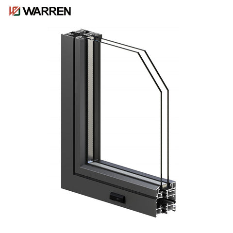 Warren China Aluminum WindowsThermal Break Aluminium Single Or Double Black Tilt Turn Casement Windows