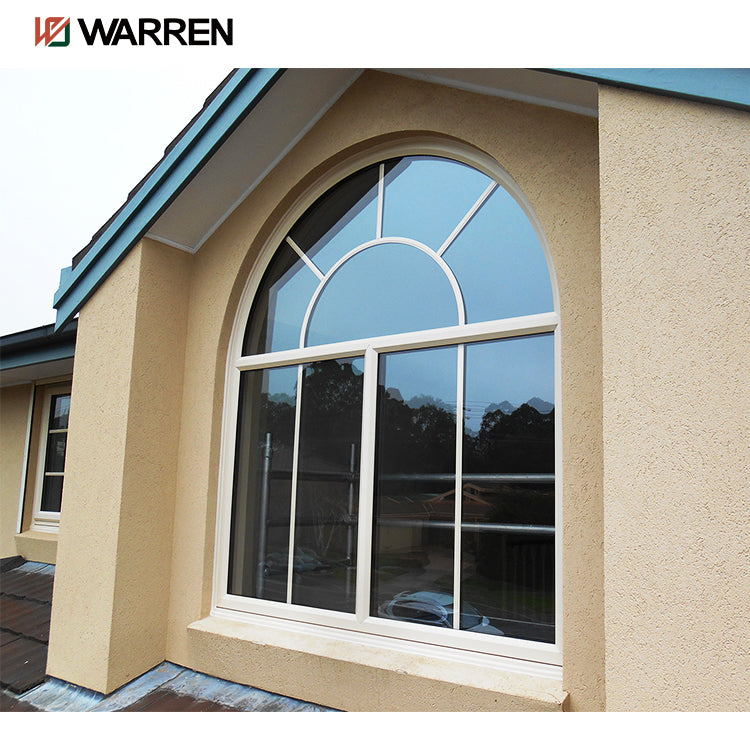 Warren Arch Window Grill Design Black Color Aluminum Glass Windows