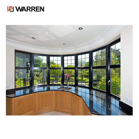 Warren Arch Window Grill Design Black Color Aluminum Glass Windows